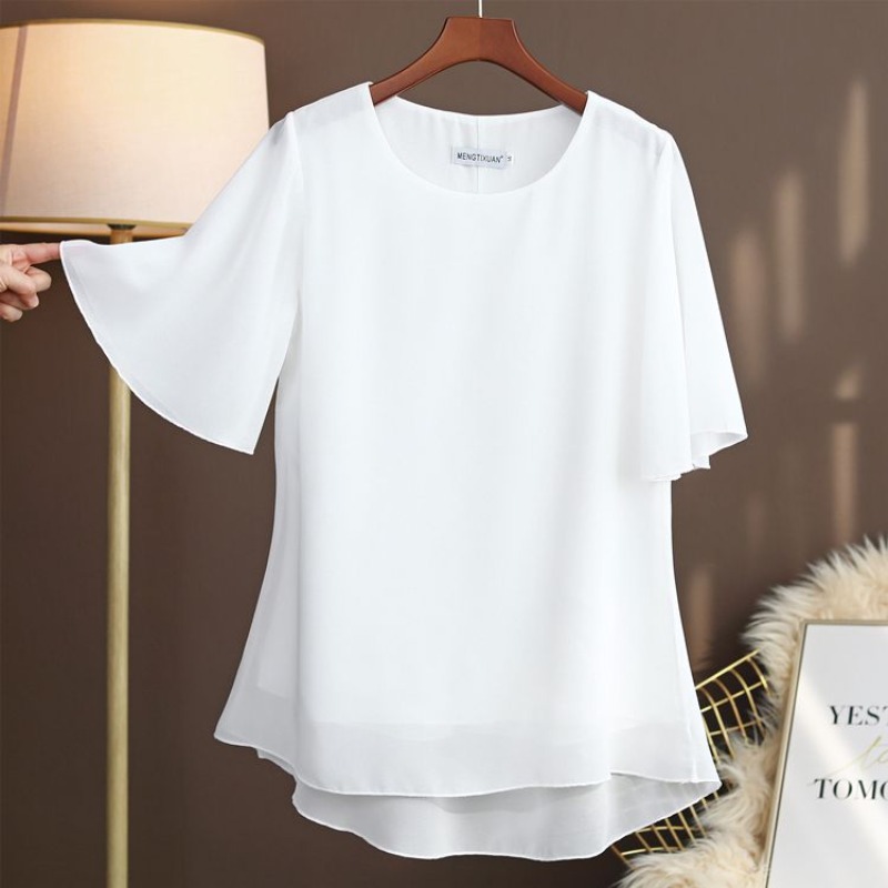 Silk Blouse - Zarif Artı Boyutu İpek Bluz Kısa