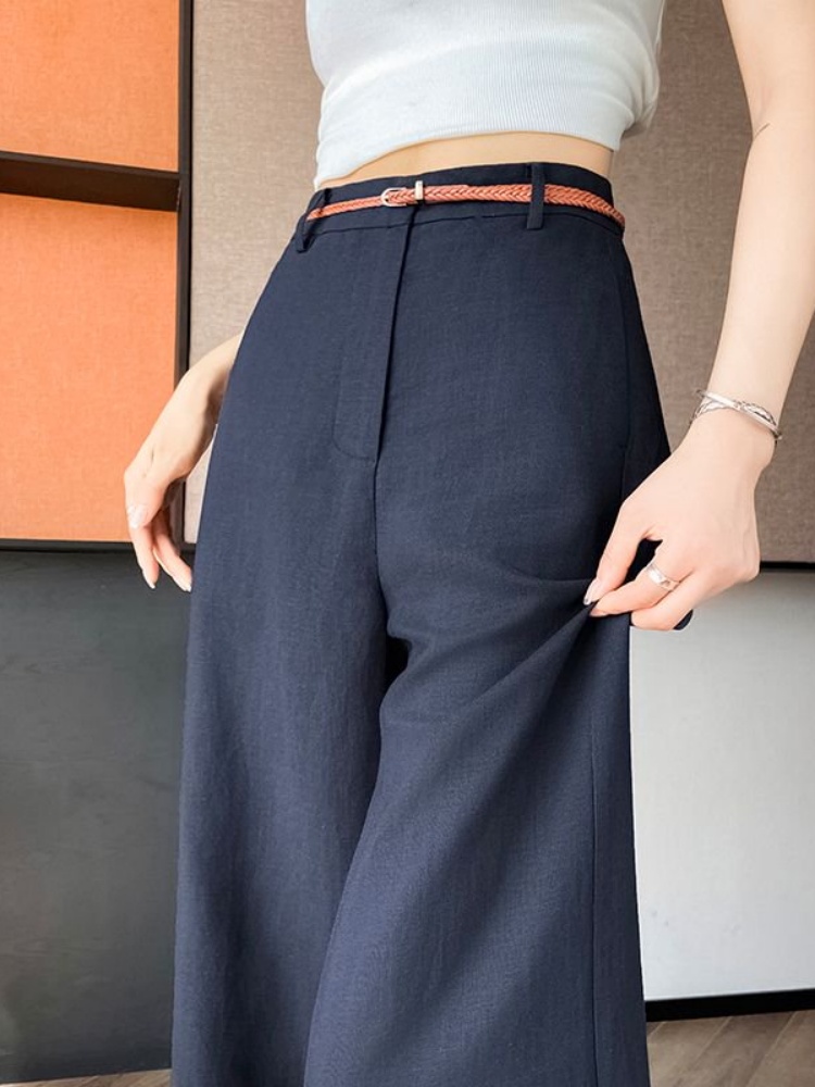 Tailored Trouser Wide - Yüksek Bel Dar Kesim Keten Pamuk