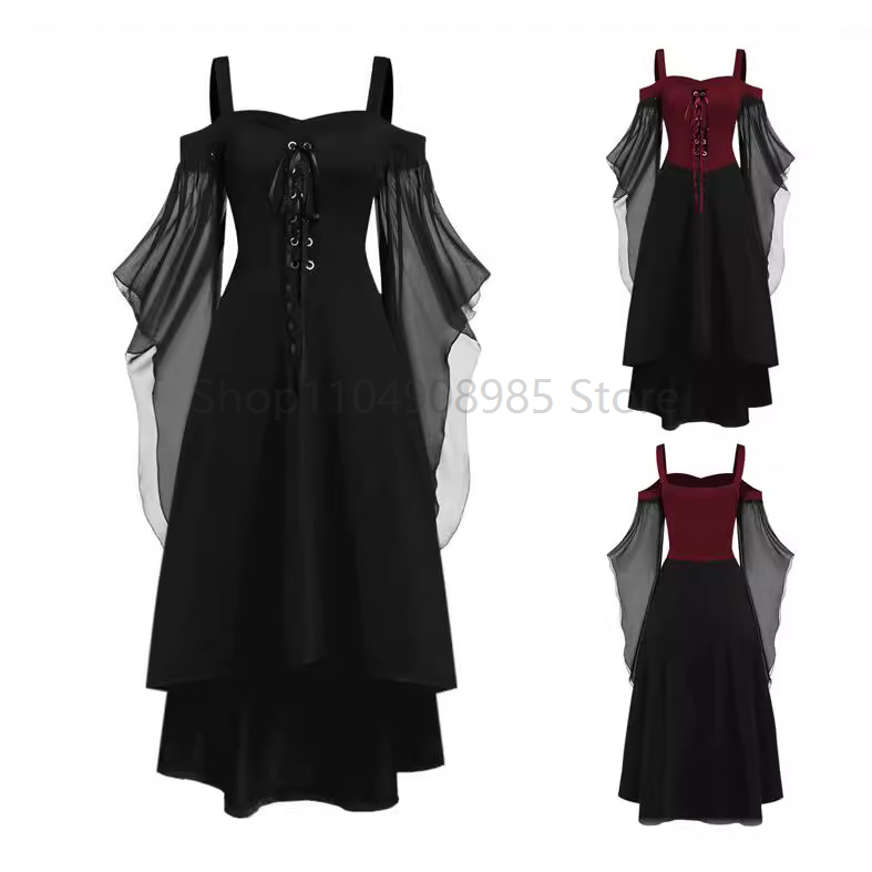 Evening Gown - Retro Ortaçağ Gotik Tarzı Cadı Kostüm