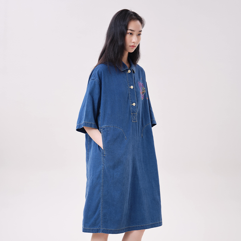 MOVEUP Lyocell Denim Elbise Po - Midi Dress incelemesi ve fiyatı