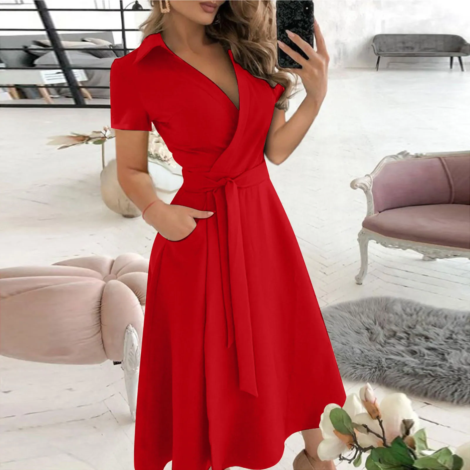 İlkbahar yaz moda ofis dantell - Women'S Red Formal Wear incelemesi ve fiyatı