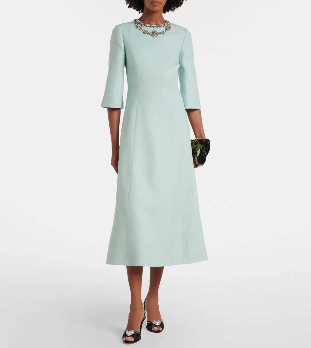 Premium İpek Yün Nane Yeşili K - Midi Dress incelemesi ve fiyatı
